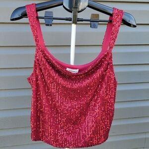 NWT Taura Sequin Tank Top in Red